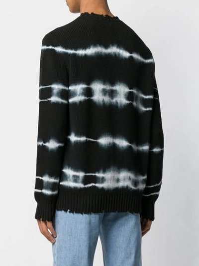 Shop Msgm Acid-wash Effect Sweater In Black