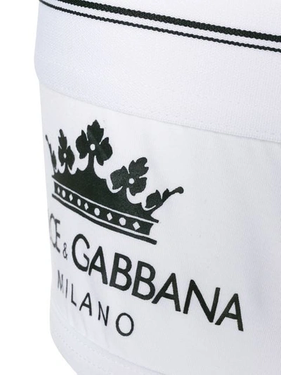 Shop Dolce & Gabbana Crown Print Briefs In White