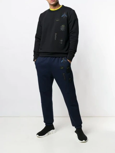 Shop Fendi Cuffed Track Pants - Blue