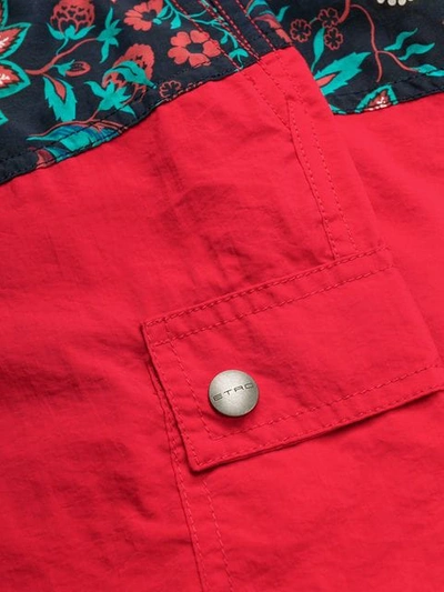 Shop Etro Floral Swim Shorts In Red