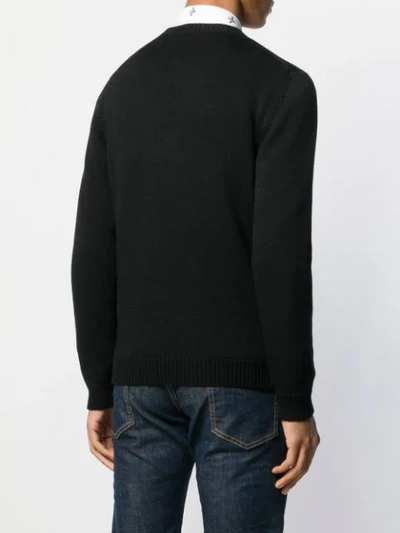 Shop Fendi Ff Diagonal Motif Sweater In Black