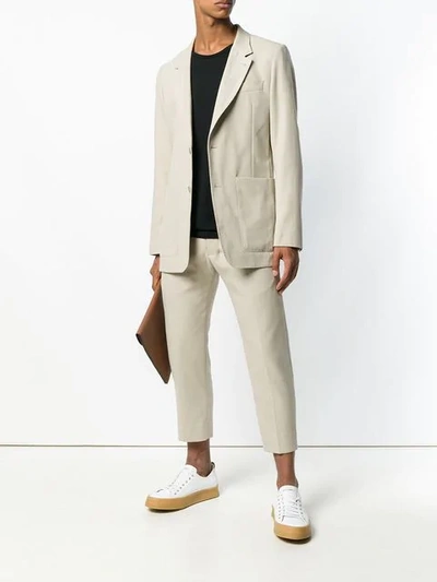 Shop Ami Alexandre Mattiussi Straight Fit Trousers In Neutrals