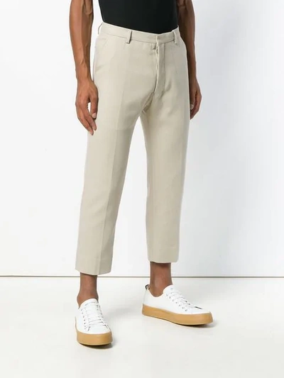 Shop Ami Alexandre Mattiussi Straight Fit Trousers In Neutrals