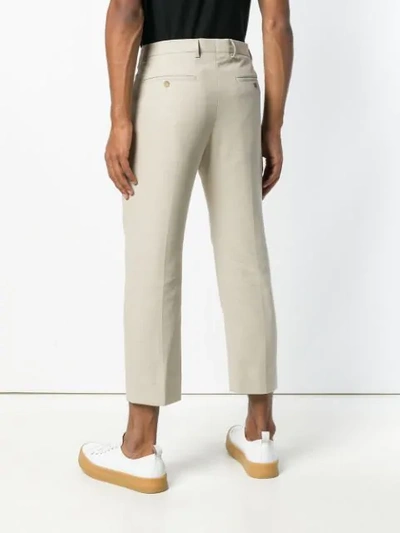 Shop Ami Alexandre Mattiussi Straight Fit Trousers In Neutrals