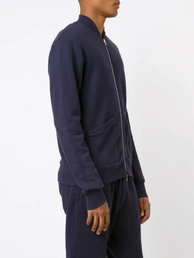 321 Patch Pockets Bomber Jacket In Blue