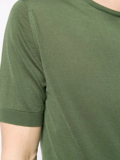Shop John Smedley Belden Ribbed Trim T-shirt - Green