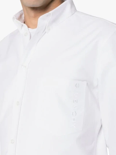 Shop Givenchy Cotton Embroidered Logo Shirt In White