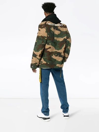 Shop Off-white Camouflage Cotton Field Jacket In 9901 Army Green