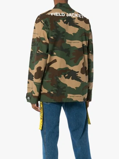 Shop Off-white Camouflage Cotton Field Jacket In 9901 Army Green