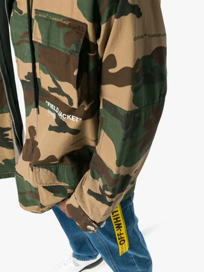Shop Off-white Camouflage Cotton Field Jacket In 9901 Army Green