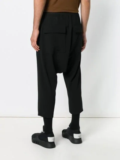 Shop Rick Owens Drawstring Cropped Trousers - Black