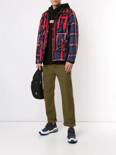 Shop White Mountaineering Check Bomber Jacket In Multicolour