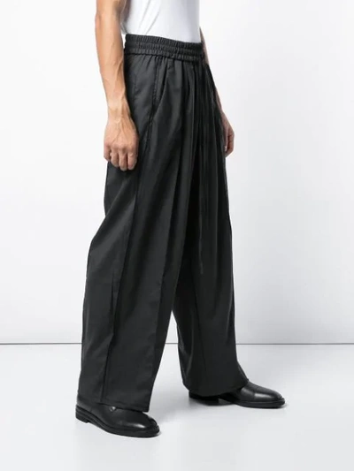 Shop Komakino Wide Leg Track Pants In Black