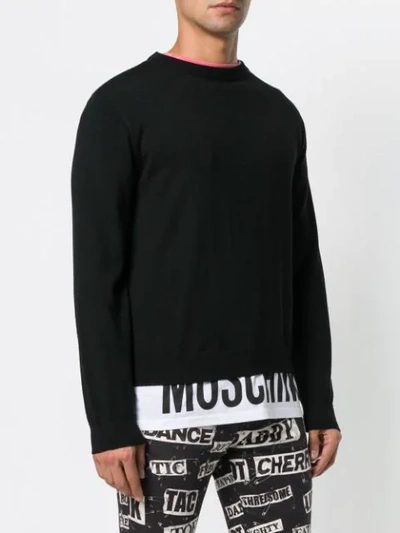 Shop Moschino Logo Waistband Sweater In Black