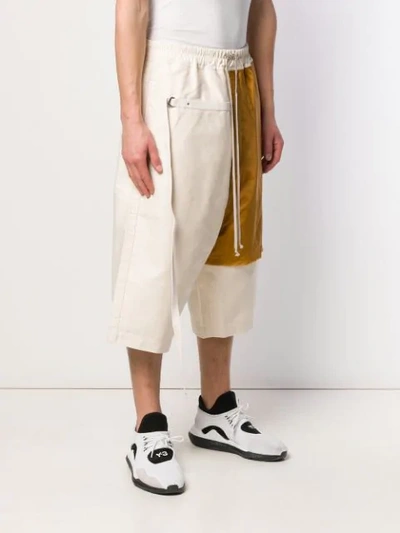 Shop Rick Owens Drkshdw Patchwork Detail Cropped Trousers In Neutrals