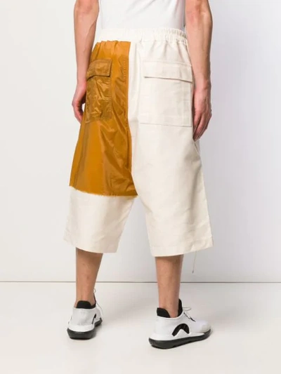 Shop Rick Owens Drkshdw Patchwork Detail Cropped Trousers In Neutrals