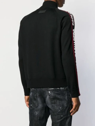 Dsquared2 Side Logo Band Zipped Jacket In Black