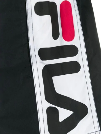 Shop Fila Side Logo Swim Shorts In Black