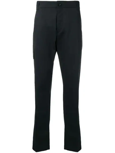 Shop Versace High Waisted Straight Leg Trousers In Black
