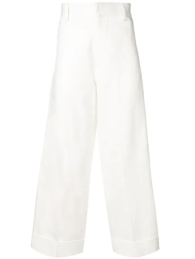 Shop Alexander Mcqueen Wide Leg Trousers In White