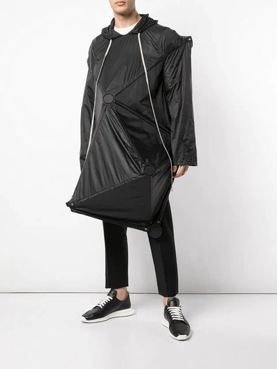 RICK OWENS DECONSTRUCTED UMBRELLA COAT - 黑色