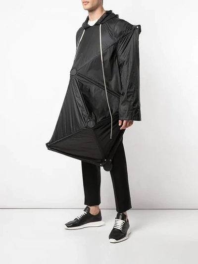 Shop Rick Owens Deconstructed Umbrella Coat In Black