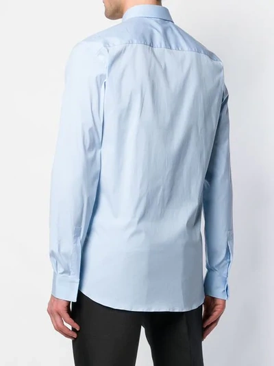 Shop Givenchy Pointed Collar Shirt In Blue