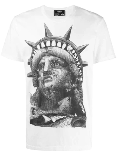 Shop Domrebel Liberty Print T-shirt In White