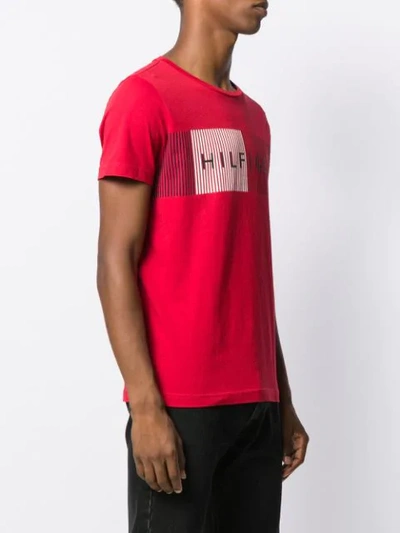 Shop Tommy Hilfiger Logo Print Crew Neck T-shirt In Red