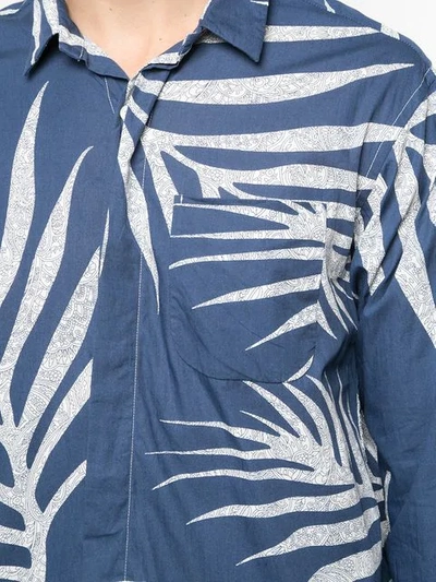 Shop Engineered Garments Leaf Print Long In Blue