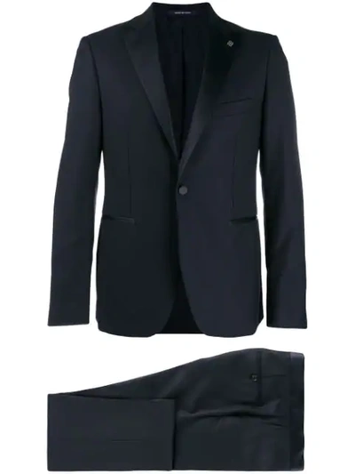 Shop Tagliatore Formal Evening Suit In Blue