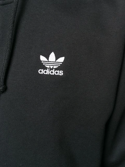Shop Adidas Originals 3-stripes Zipped Hoodie In Black
