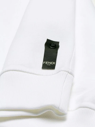 Shop Fendi Crew Neck Sweatshirt In White