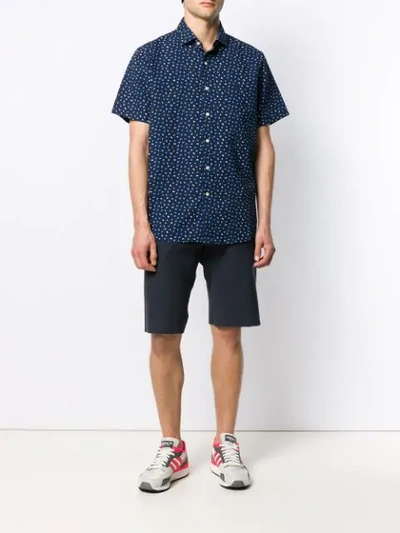 Shop Polo Ralph Lauren Flag Print Shirt In Blue