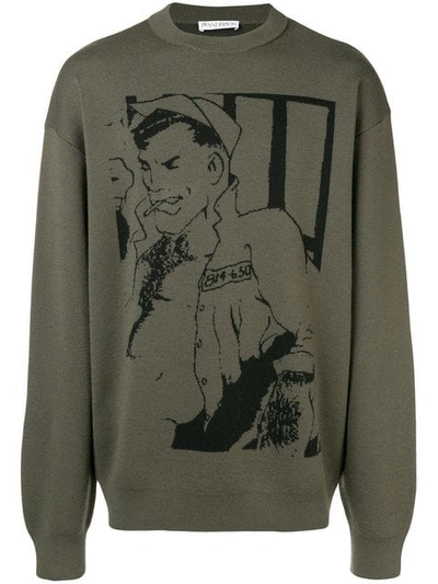 Shop Jw Anderson Sailor Sketch Sweater In Green