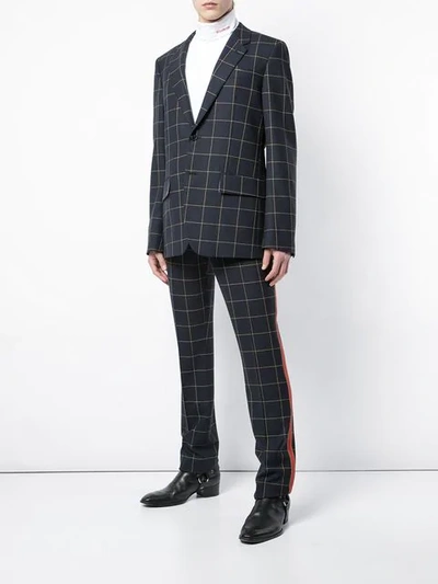 Shop Calvin Klein 205w39nyc Checked Tailored Trousers In Blue