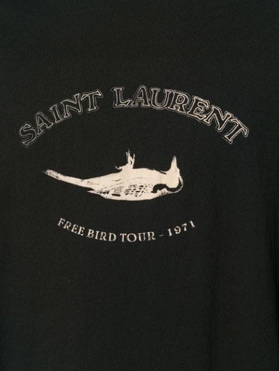 Shop Saint Laurent Logo Print T-shirt In 1095 -noir/naturel