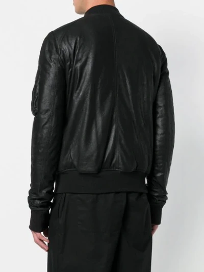Shop Rick Owens Zipped Bomber Jacket In Black