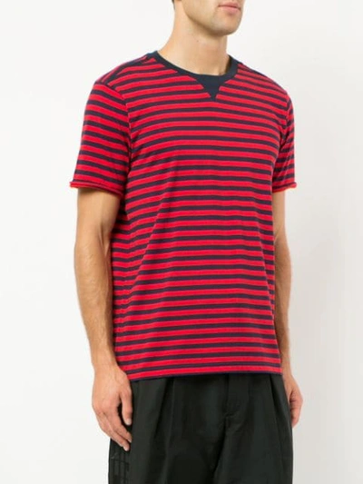 Shop Takahiromiyashita The Soloist Striped Crewneck T-shirt In Red