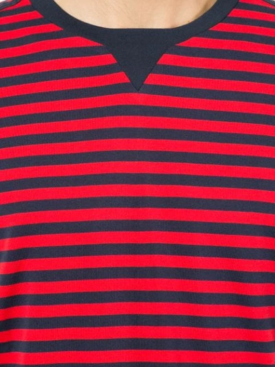 Shop Takahiromiyashita The Soloist Striped Crewneck T-shirt In Red