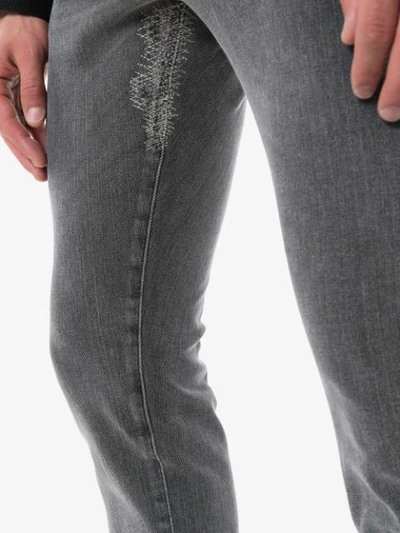 Shop Balmain Faded Slim-fit Jeans In Black