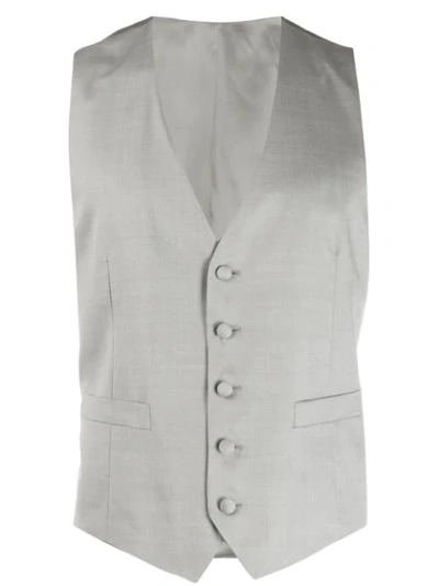 Shop Dell'oglio Classic Waistcoat - Grey In Gray