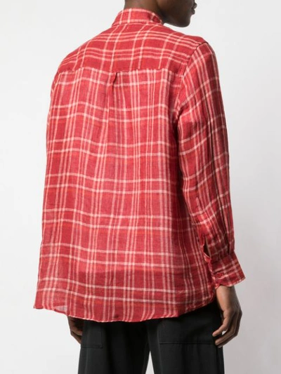 Shop Our Legacy Plaid Print Shirt In Red