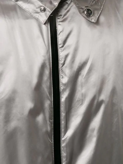 Shop Raf Simons Metallic Raincoat In 00080 Grey