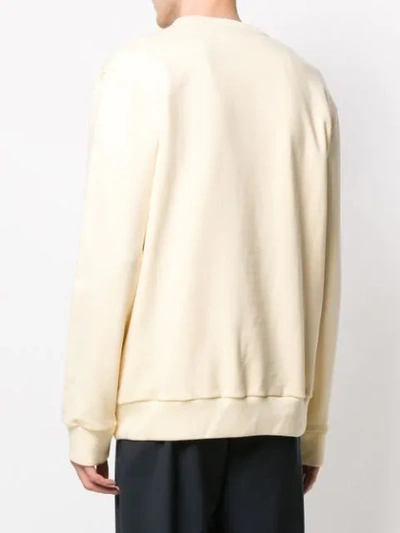 Shop Lanvin Taped Logo Sweater In Neutrals