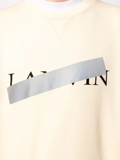 Shop Lanvin Taped Logo Sweater In Neutrals