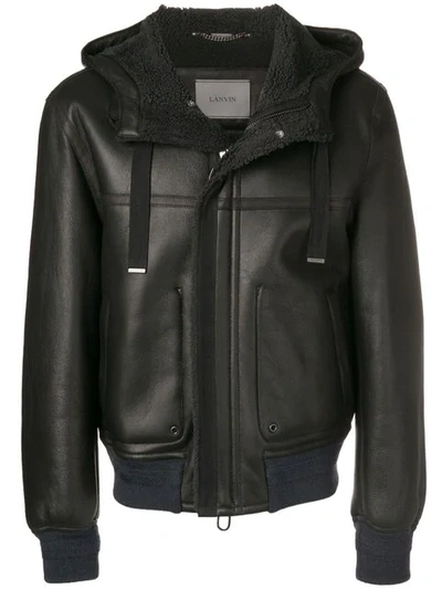 Shop Lanvin Bomber Style Jacket In Black