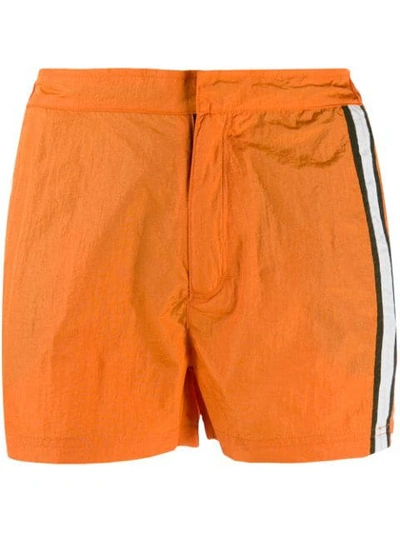 Shop Islang Stripe Detail Swim Shorts In Orange