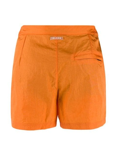 Shop Islang Stripe Detail Swim Shorts In Orange