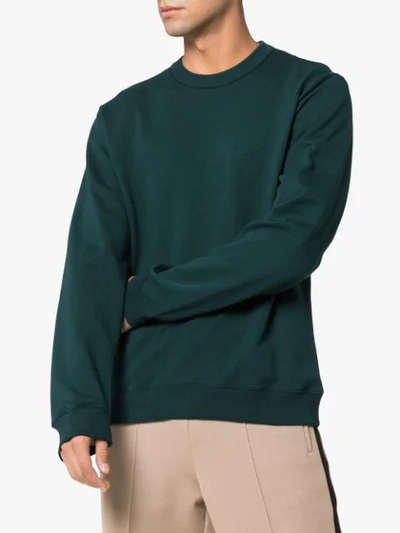 Shop Kenzo Back Logo Print Cotton Sweatshirt - Green